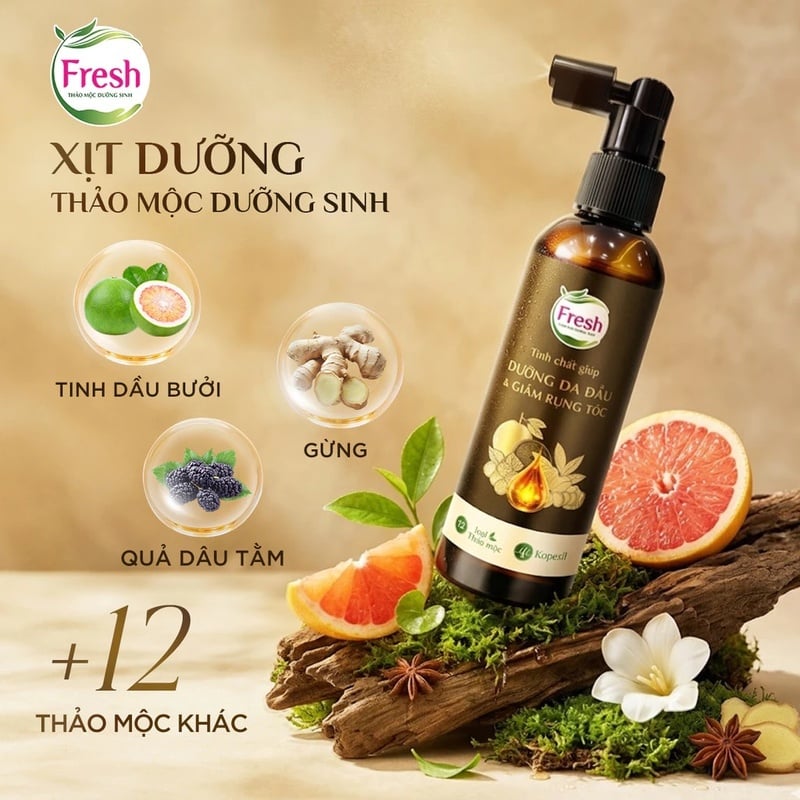 Tinh Chất Fresh Thảo Mộc Dưỡng Sinh Giúp Dưỡng Da Đầu & Hỗ Trợ Giảm Rụng Tóc 100ml