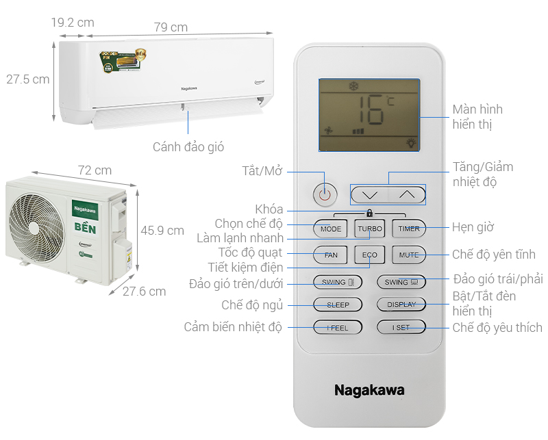 Máy lạnh Nagakawa Inverter 1 HP NIS-C09R2T62